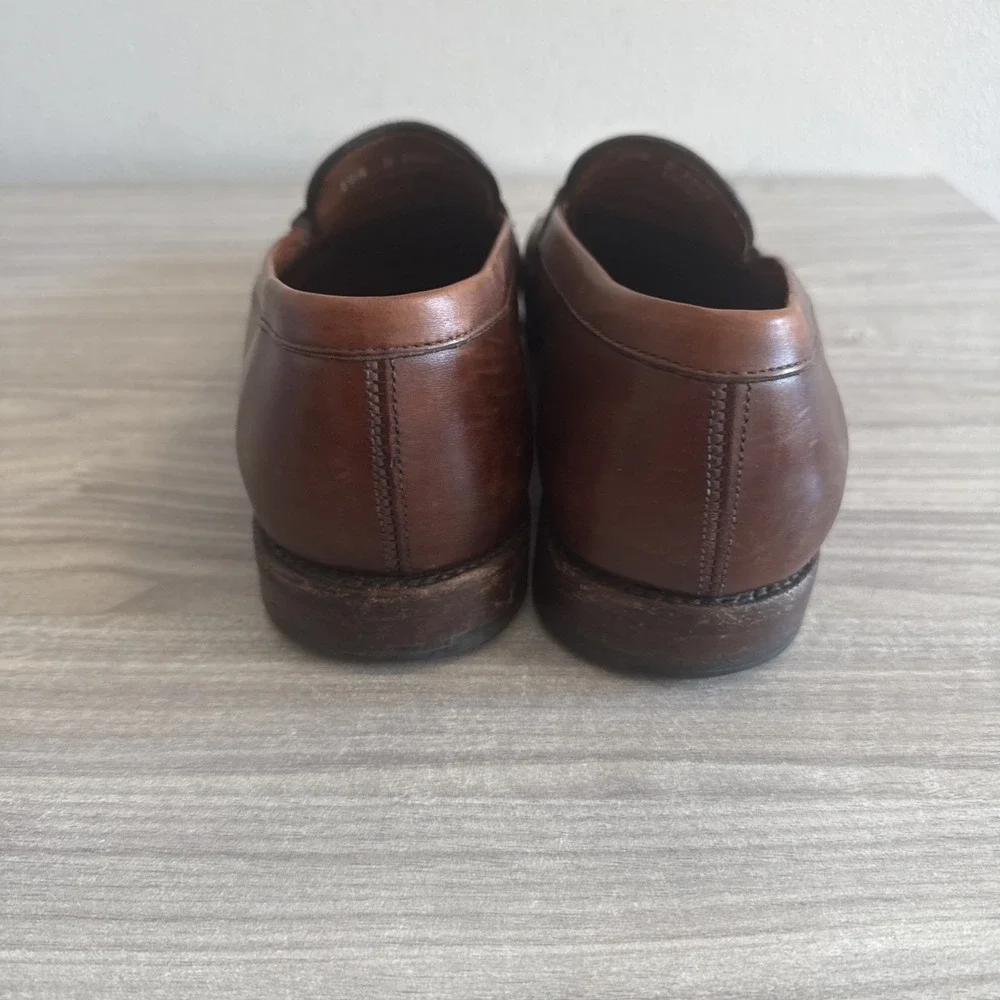 Allen Edmonds Men's Brown Chili Lake Bluff Weave Penny Loafers 10.5 D 1088 Shoes